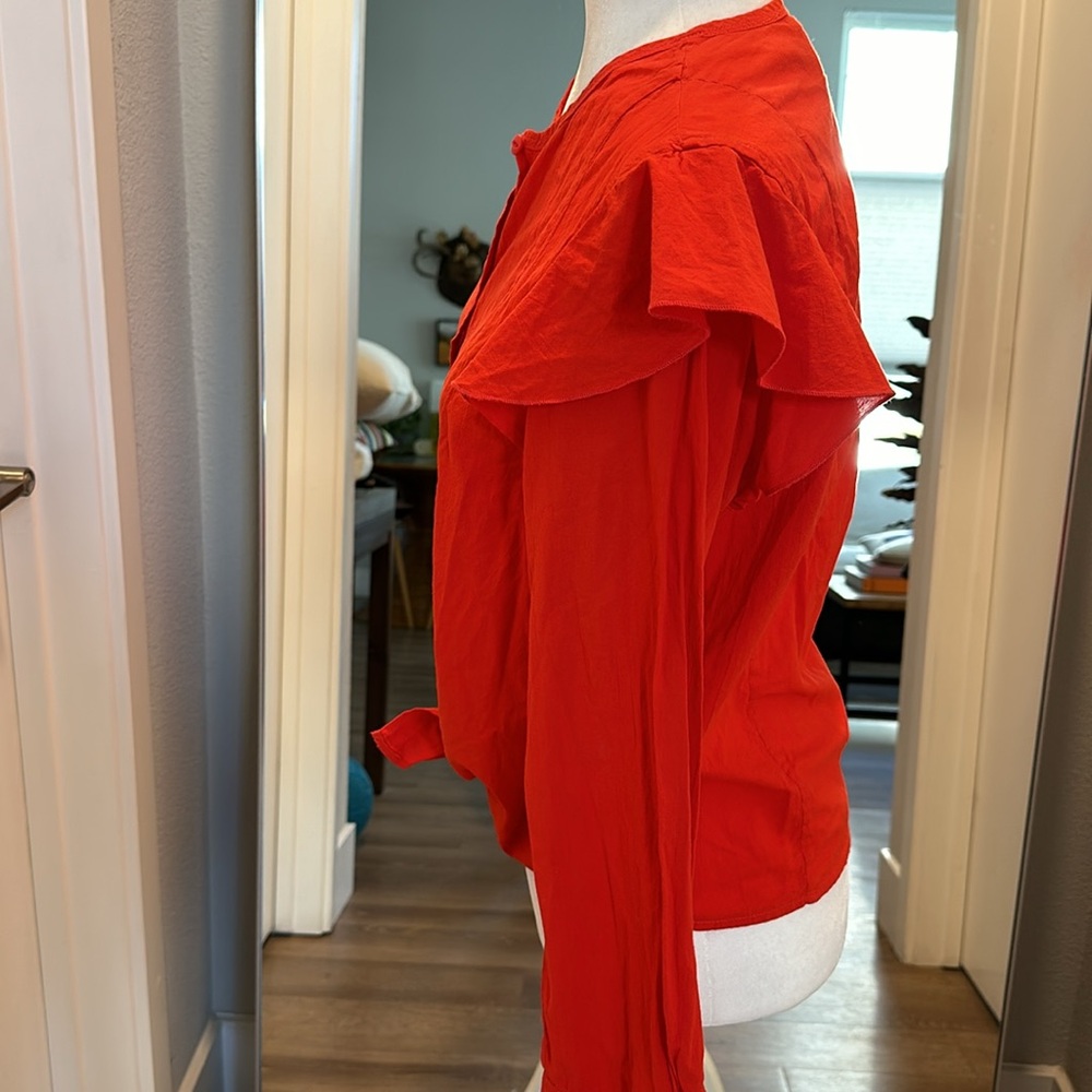 Current/Elliot Red Ruffle Blouse - Picture 4 of 6
